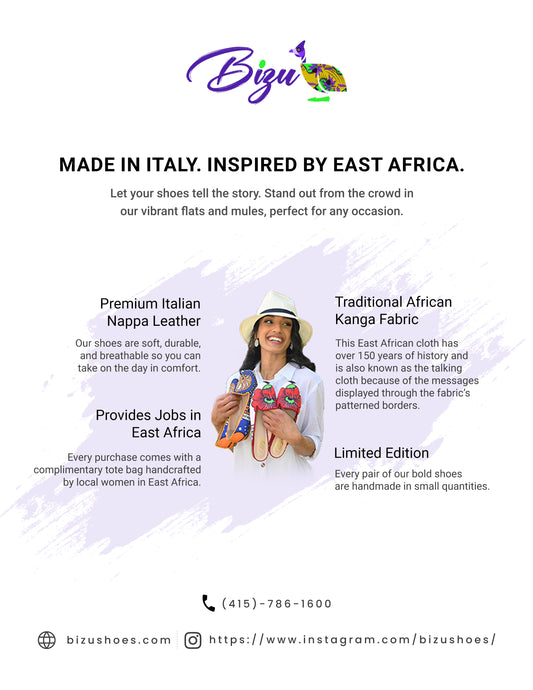 Bizu: African inspired Italian Mules and Ballerina
